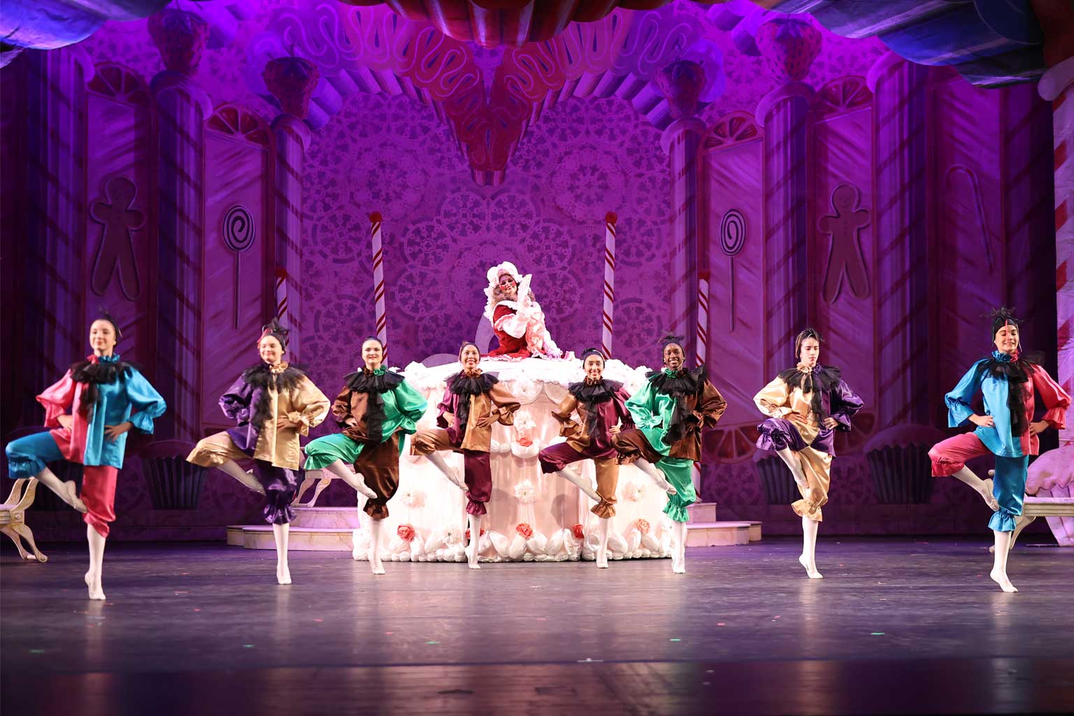 SBT students performing The Nutcracker on stage.